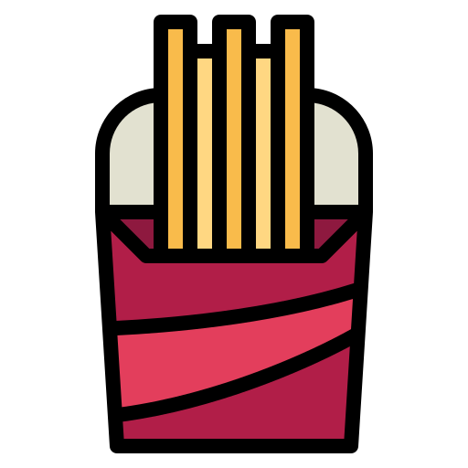 papas fritas Smalllikeart Lineal Color icono