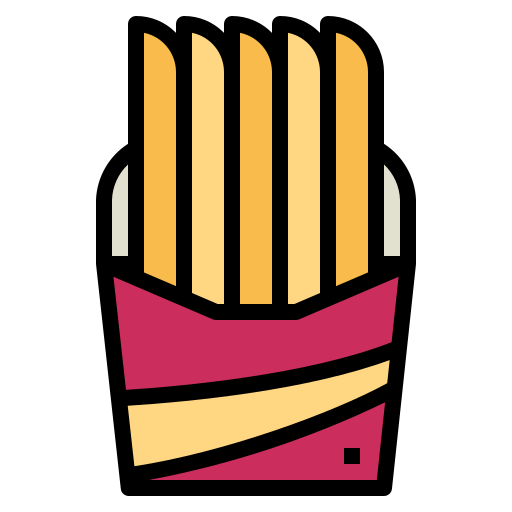 French fries Smalllikeart Lineal Color icon