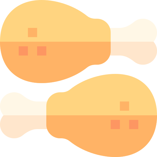 Chicken leg Basic Straight Flat icon