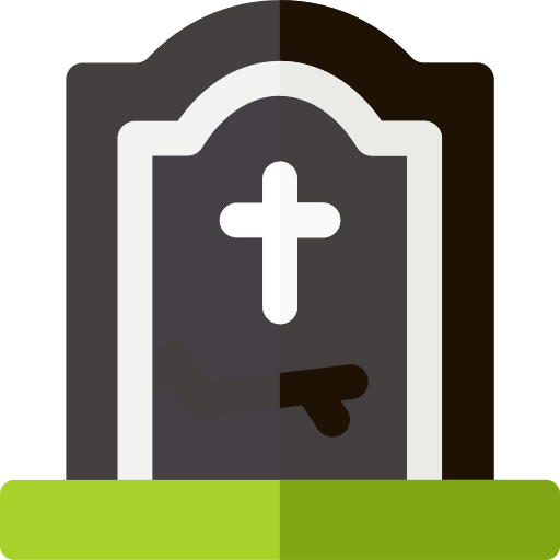 begraafplaats Basic Rounded Flat icoon