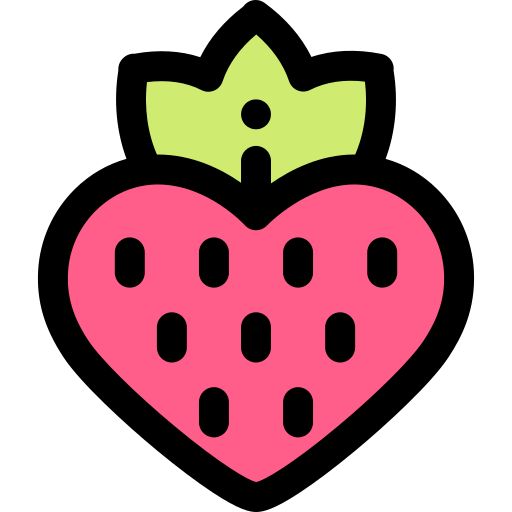 Strawberry Detailed Rounded Lineal color icon