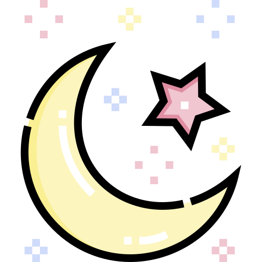 luna creciente Detailed Straight Lineal color icono