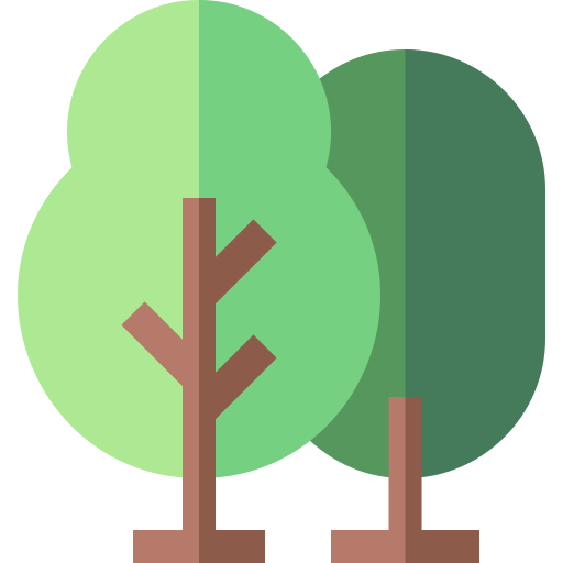 des arbres Basic Straight Flat Icône