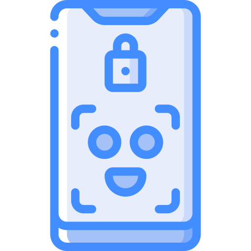 Facial recognition Basic Miscellany Blue icon