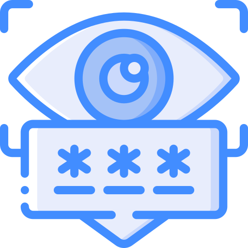 Eye scanner Basic Miscellany Blue icon