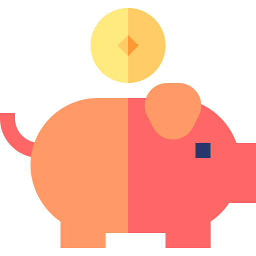 Piggy bank Basic Straight Flat icon