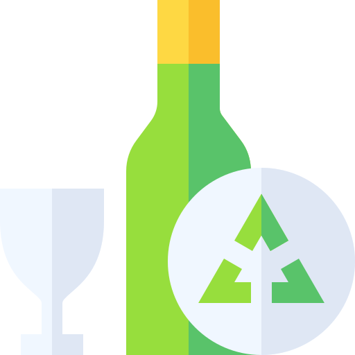 Glass recycling Basic Straight Flat icon