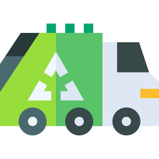 Recycling truck Basic Straight Flat icon
