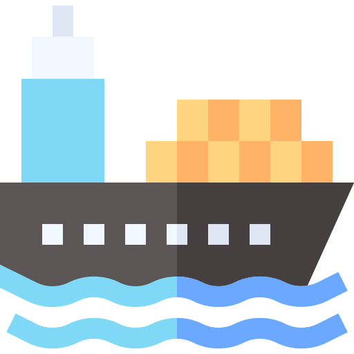 barco de carga Basic Straight Flat icono