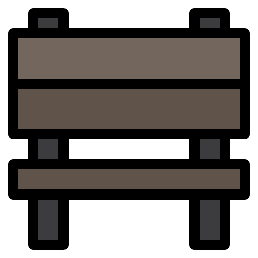 Bench Flatart Icons Lineal Color icon