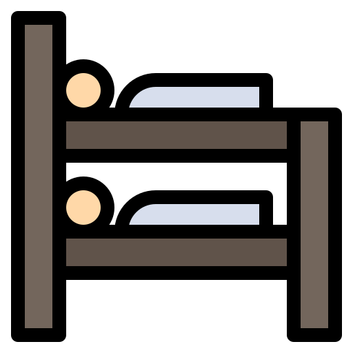 Bunk bed Flatart Icons Lineal Color icon