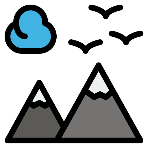 Mountain Flatart Icons Lineal Color icon