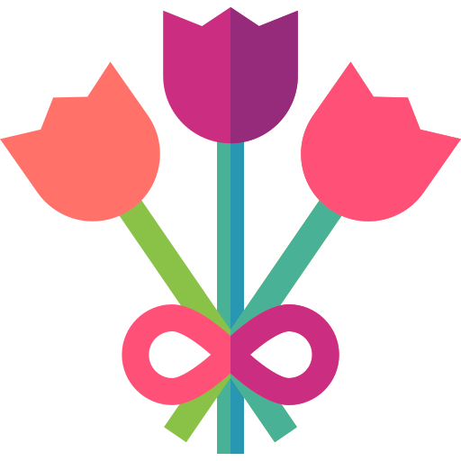 bloemen boeket Basic Straight Flat icoon