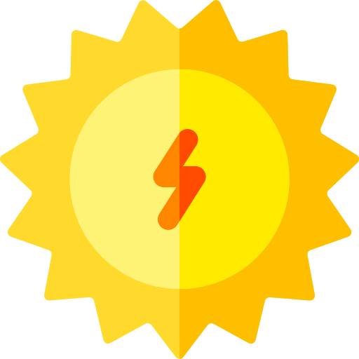 energia słoneczna Basic Rounded Flat ikona