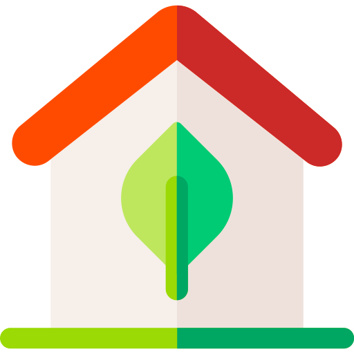 ekologiczny dom Basic Rounded Flat ikona