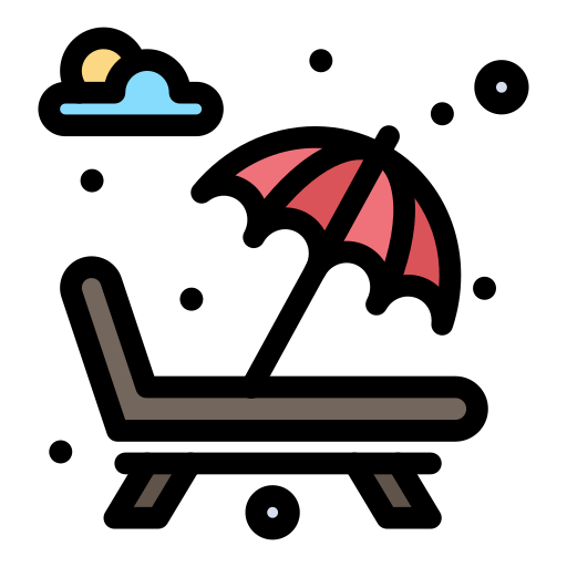 Sunbed Flatart Icons Lineal Color icon
