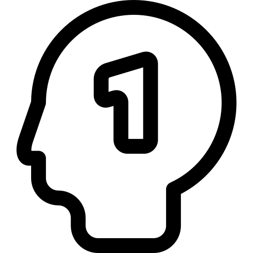 numer 1 Basic Rounded Lineal ikona