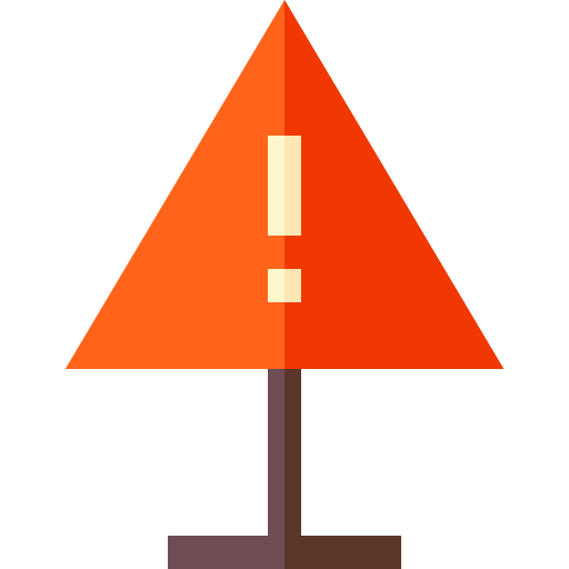 señal de advertencia Basic Straight Flat icono