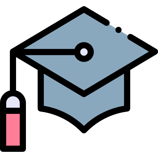 Mortarboard Detailed Rounded Lineal color icon