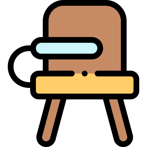 Chair Detailed Rounded Lineal color icon