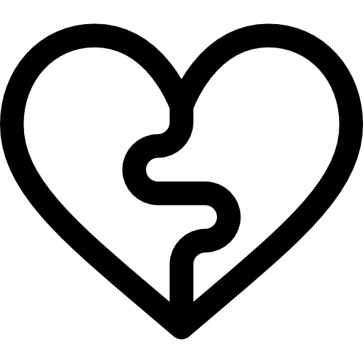 corazón roto Basic Rounded Lineal icono