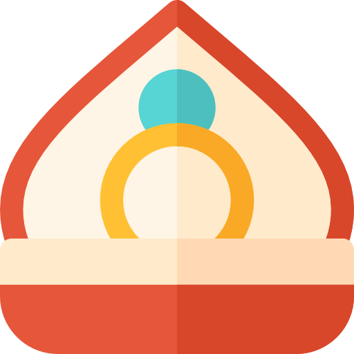 anillo de compromiso Basic Rounded Flat icono