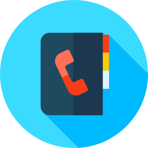 telefoonnummer Flat Circular Flat icoon