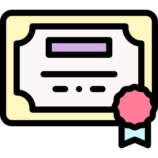Certificate Detailed Rounded Lineal color icon