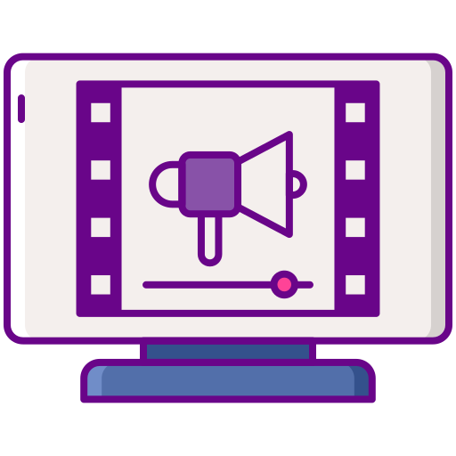 Video advertising Flaticons Lineal Color icon