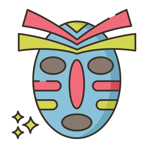 afrykańska maska Flaticons Lineal Color ikona