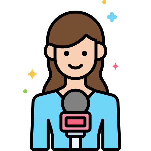 Female journalist Flaticons Lineal Color icon