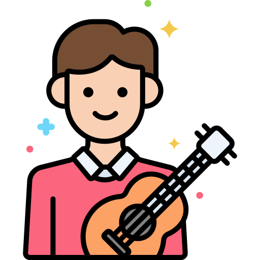 musicien Flaticons Lineal Color Icône