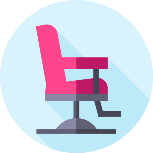 silla de barbero Flat Circular Flat icono