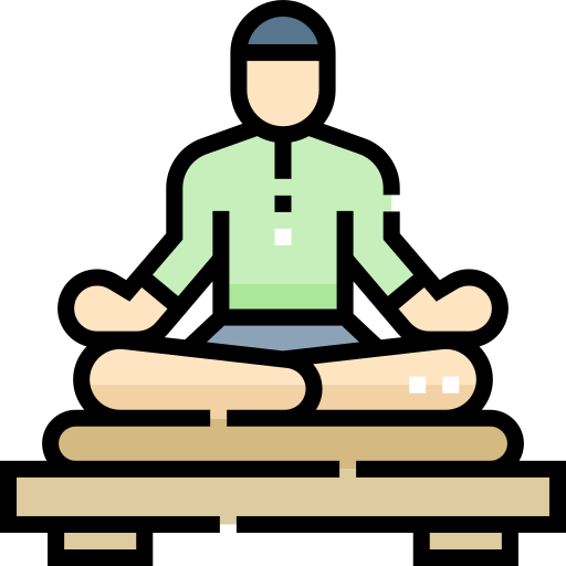 meditación Detailed Straight Lineal color icono