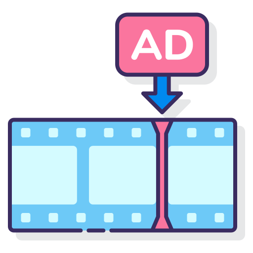 pubblicità video Flaticons Lineal Color icona