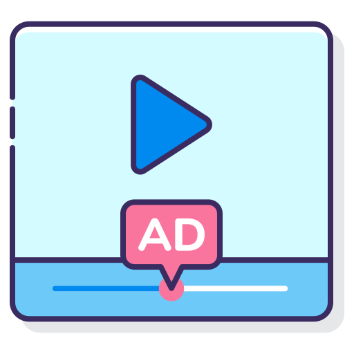 publicidade em vídeo Flaticons Lineal Color Ícone