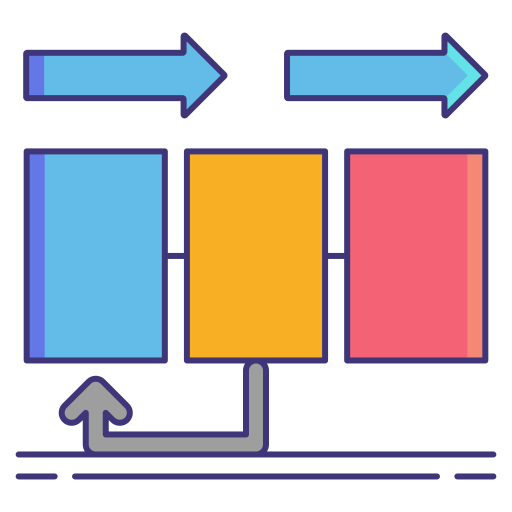 Блок-схема Flaticons Lineal Color иконка