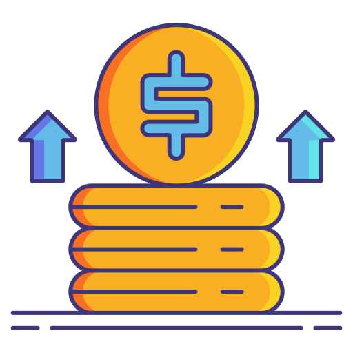 Money growth Flaticons Lineal Color icon