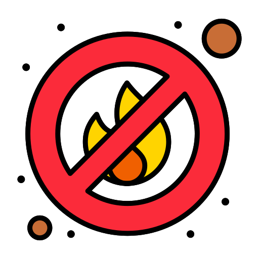 No fire Flatart Icons Lineal Color icon