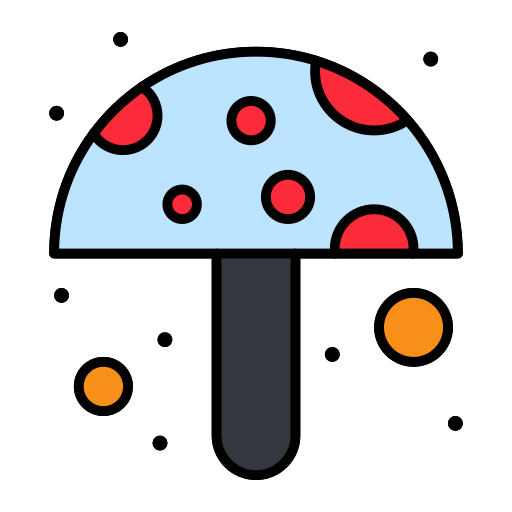 Mushroom Flatart Icons Lineal Color icon