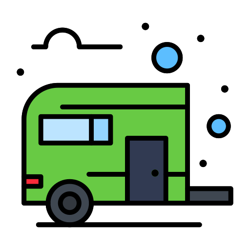 furgoneta de camping Flatart Icons Lineal Color icono