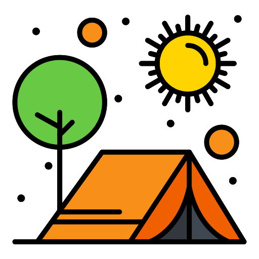 tent Flatart Icons Lineal Color icoon