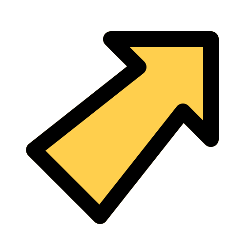 Up right arrow Generic Outline Color icon