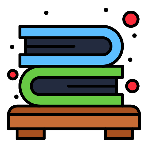 Bookcase Flatart Icons Lineal Color icon