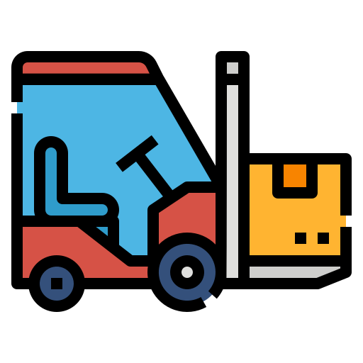 Forklift Aphiradee (monkik) Lineal Color icon