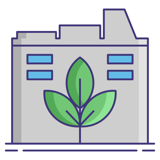 Green factory Flaticons Lineal Color icon