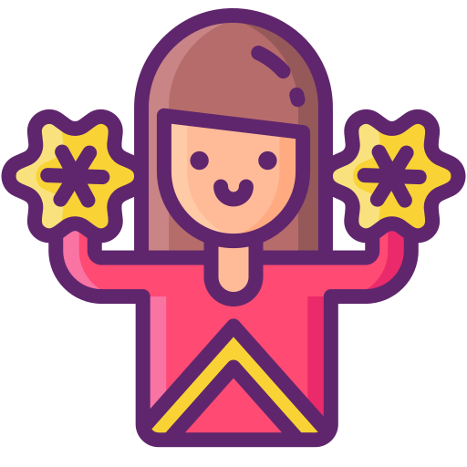 Female cheerleader Flaticons Lineal Color icon
