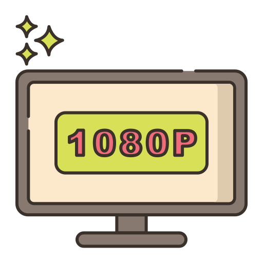1080p full hd Flaticons Flat ikona