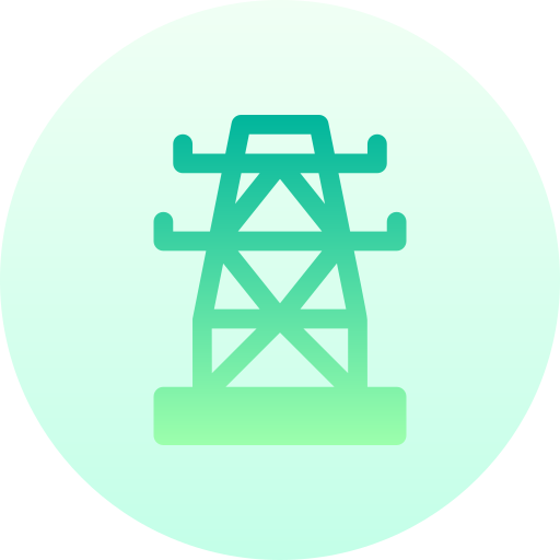 Electric tower Basic Gradient Circular icon