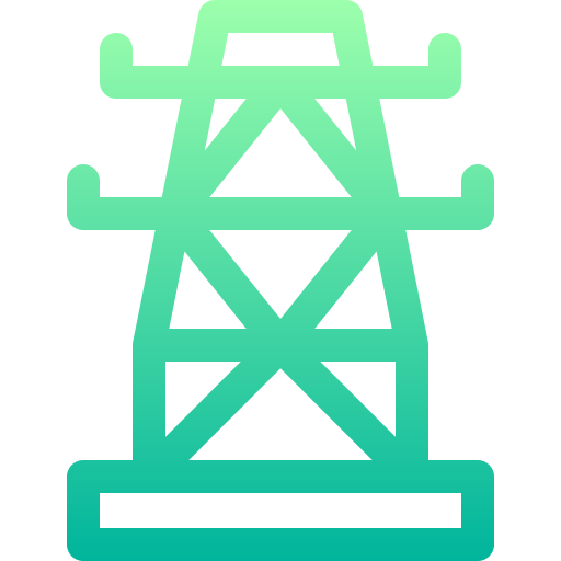 Electric tower Basic Gradient Lineal color icon